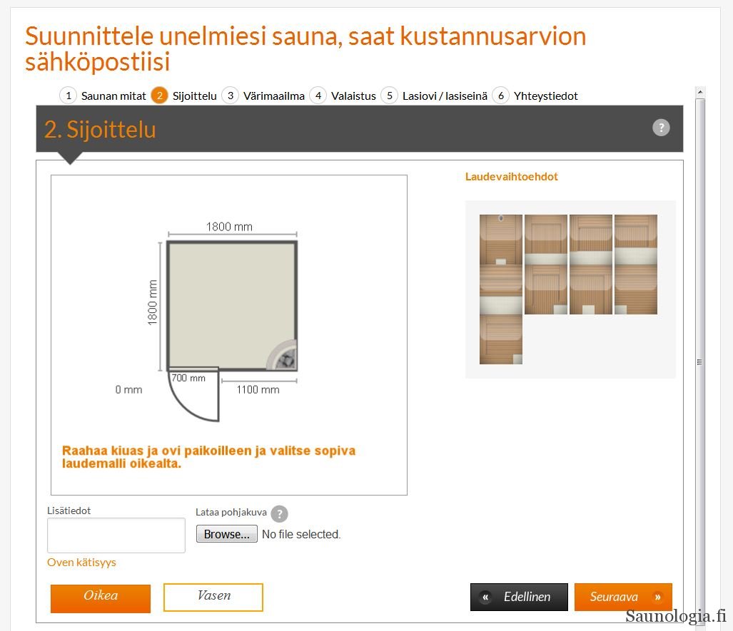 SunSaunan saunan suunnitteluohjelma